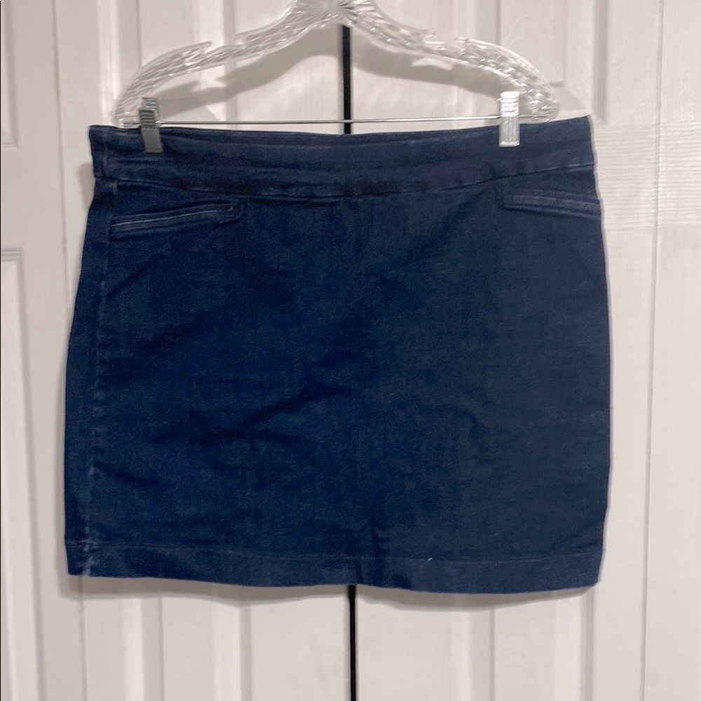 Croft & Barrow blue denim effortless stretch jean skirt skort size 16 Regular